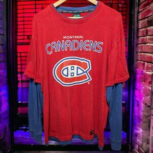 Montreal Canadiens Habs Long Sleeve Shirt Waves Tag Vintage Y2K, X-Large